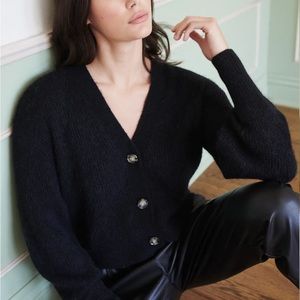 Quince baby alpaca wool cropped cardigan NWOT